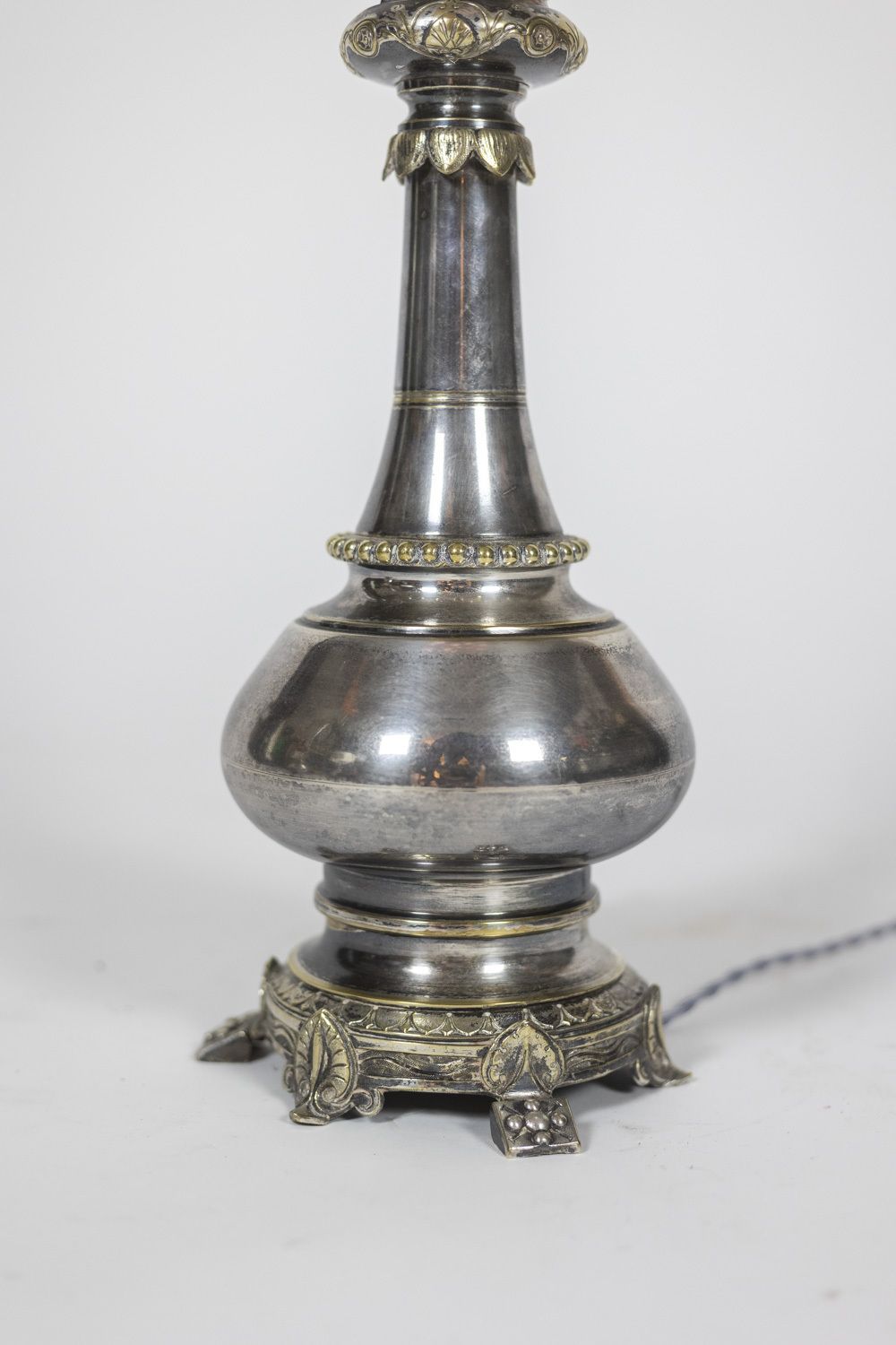 Pairs Of Lamps In Metal And Silvered Bronze. Circa 1880. photo furniture