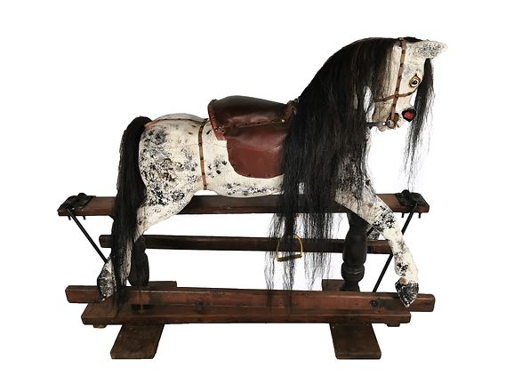 A Victorian Pillar Stand Rocking Horse photo Home Decor