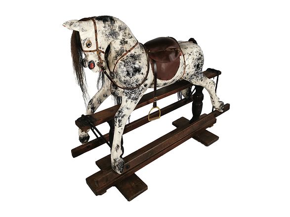 A Victorian Pillar Stand Rocking Horse