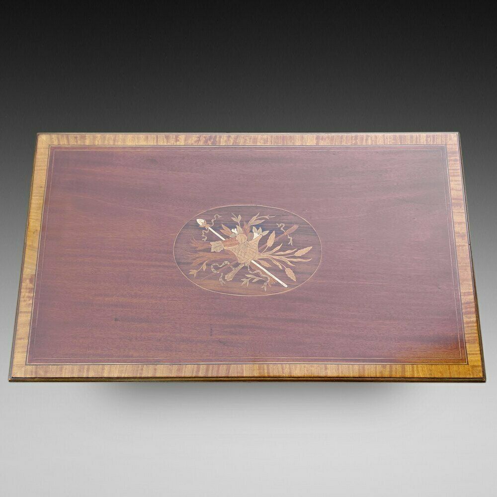 Edwardian Mahogany Marquetry Inlaid Side Table photo furniture