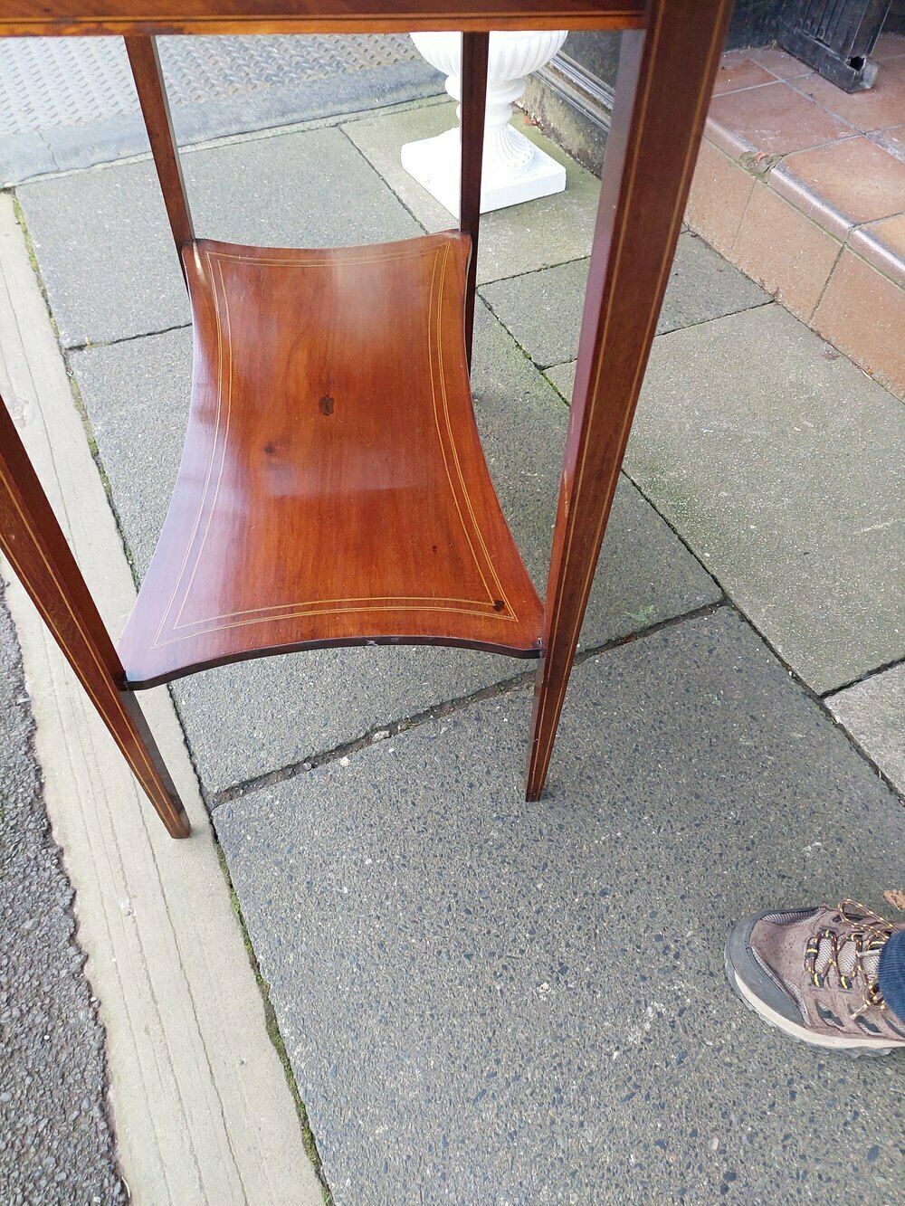 Edwardian Mahogany Marquetry Inlaid Side Table photo vinterior