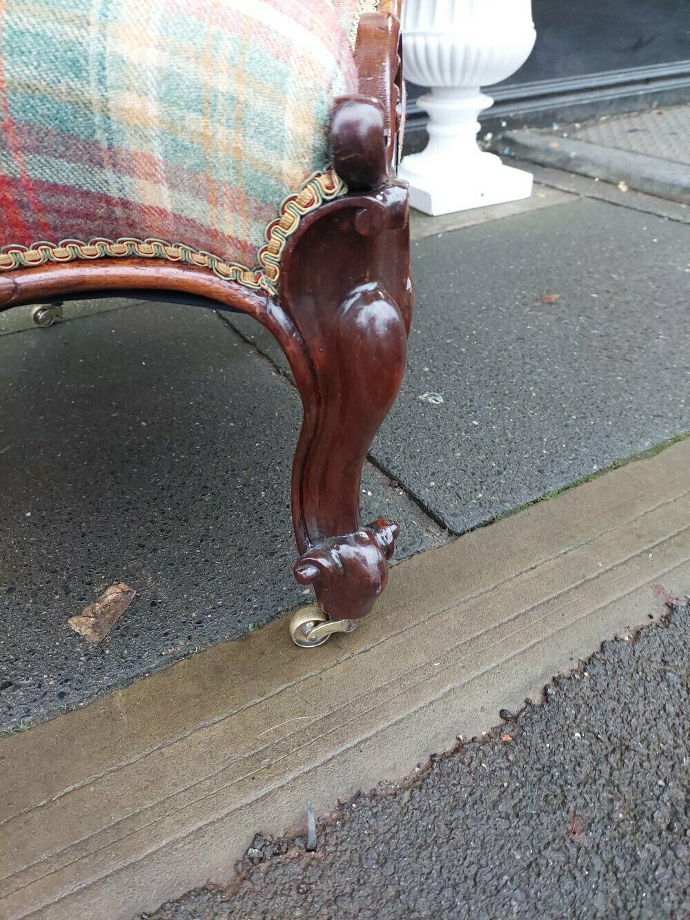 Victorian Rosewood And Mahogany Chair And Stool photo for sale