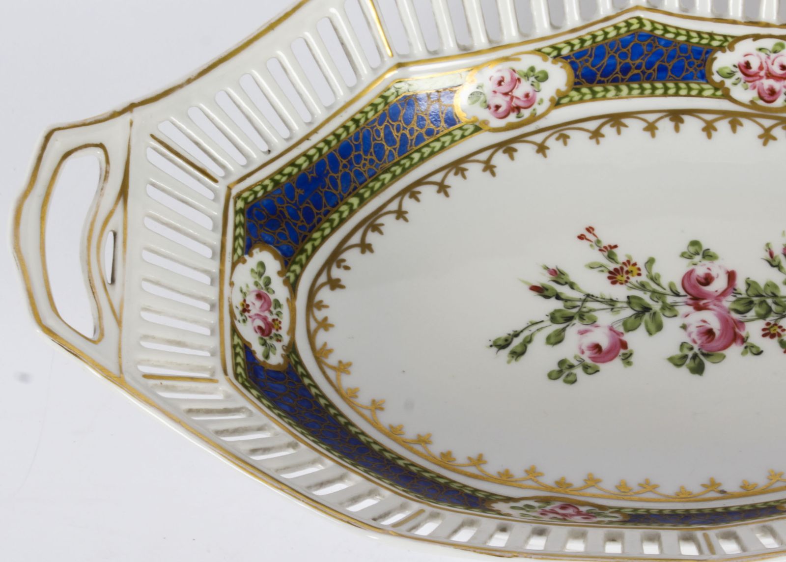 Antique French Sevres Oval Porcelain Dish Late 19th Century photo vinterior
