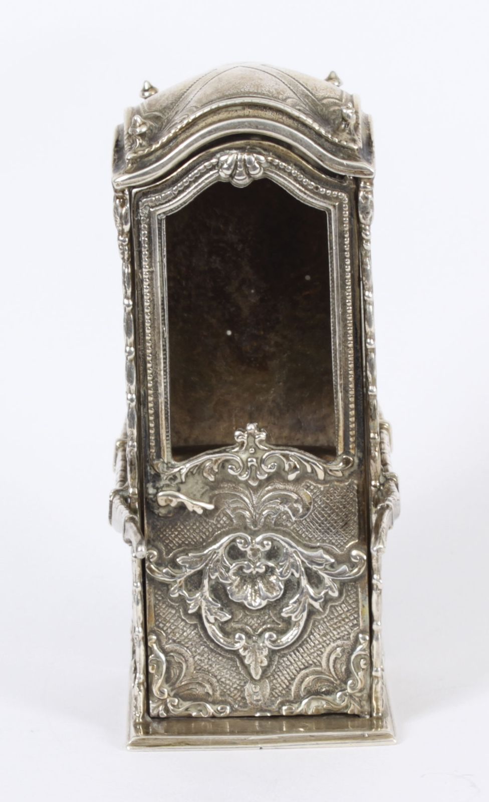 Antique French Silver Miniature Sedan Chair 19th C photo buy