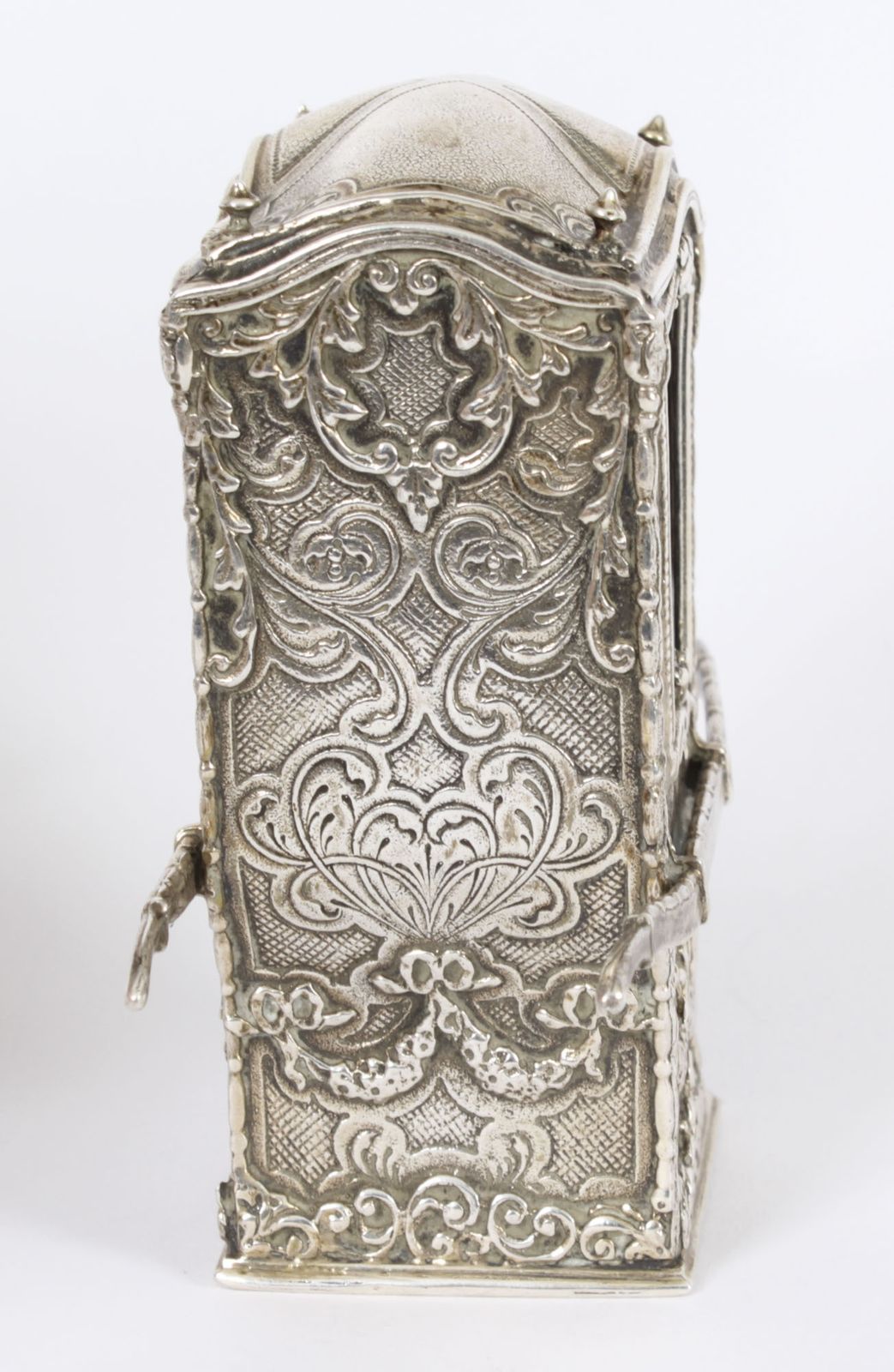 photo vinterior Antique French Silver Miniature Sedan Chair 19th C