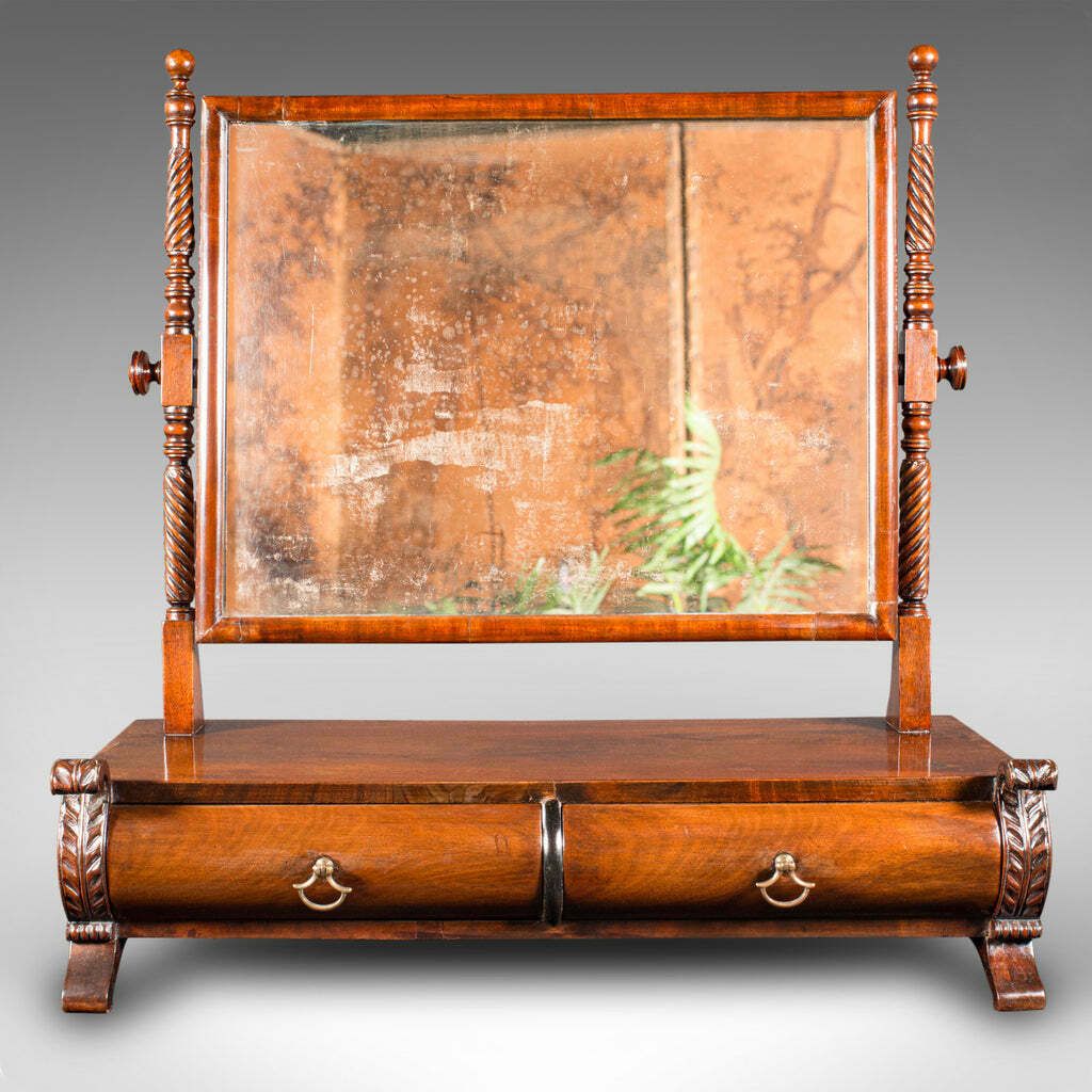 Antique Dressing Mirror, English, Tabletop, Bedroom, Early Victorian, Circa 1850 photo furniture