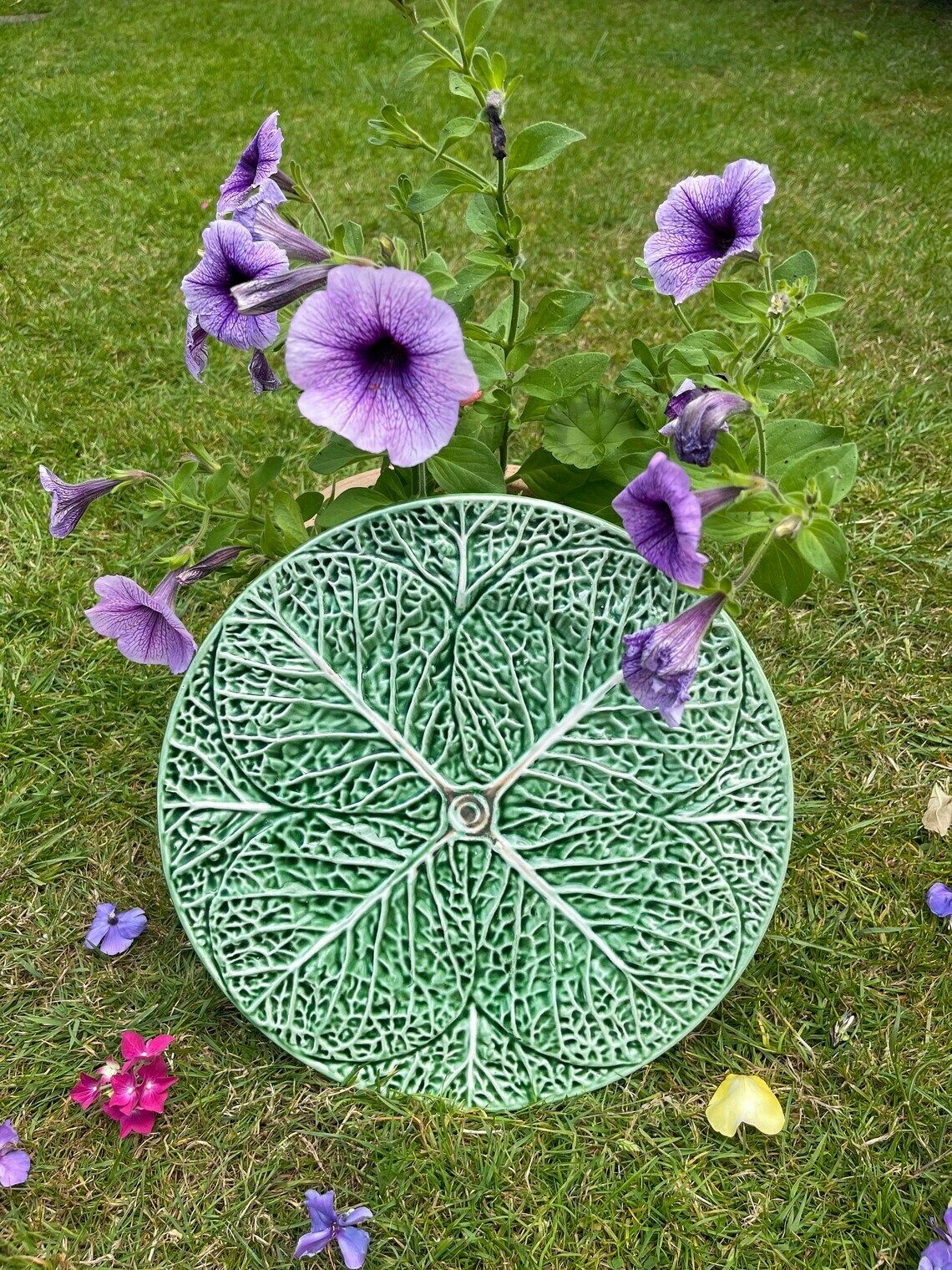 Bordello Pinheiro Majolica Plate Cabbage Farmhouse Centrepiece Portugal photo vintage
