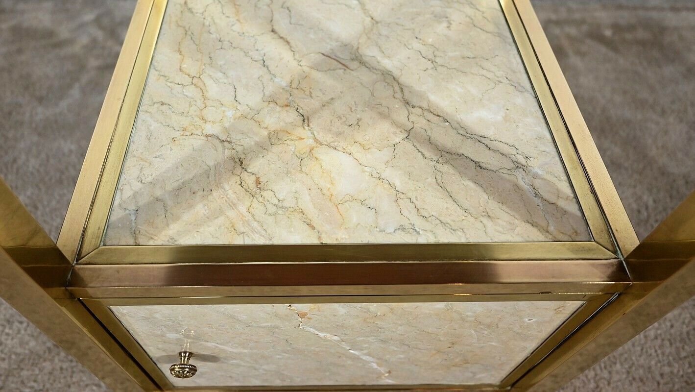 Small Bedside Cabinet In Marble And Brass – Early 20th Century photo buy