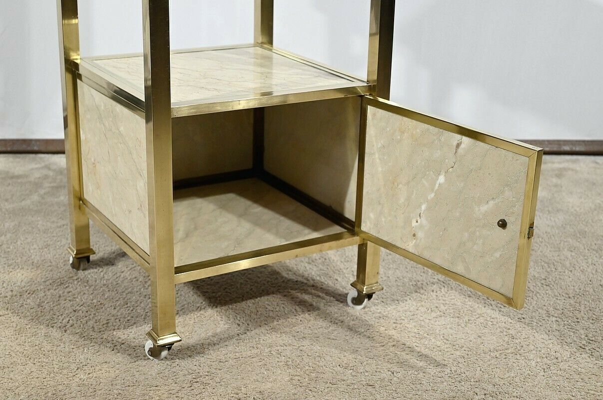 1428.70967722 Small Bedside Cabinet In Marble And Brass – Early 20th Century photo