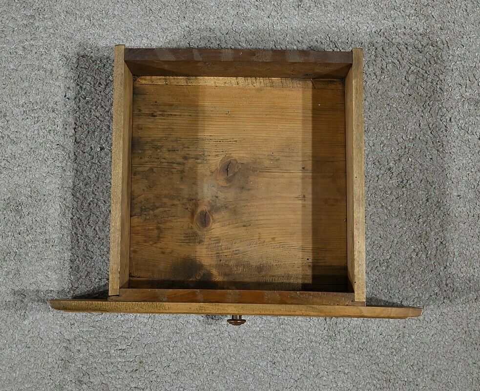 photo vintage Solid Walnut Bedside Table – Late 19th Century
