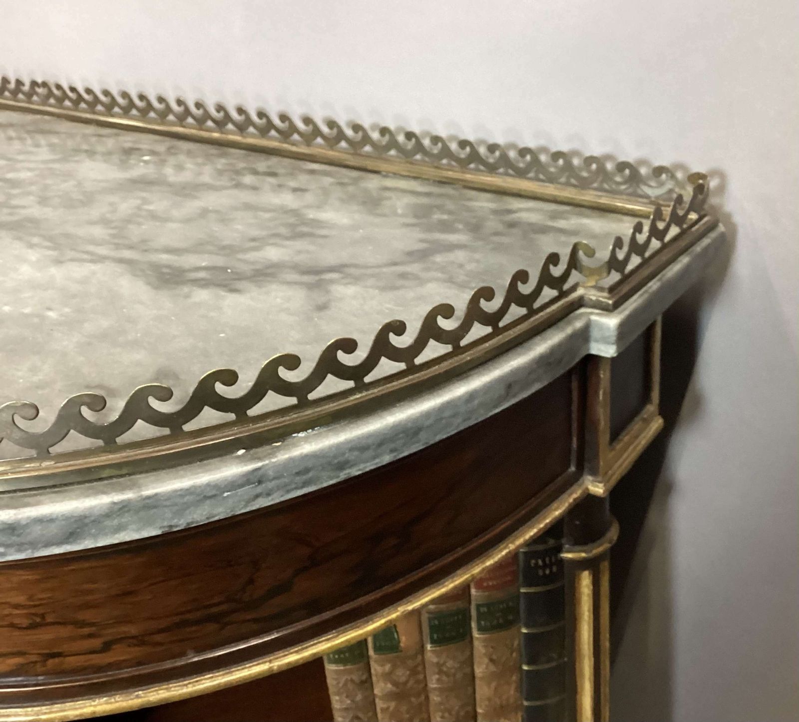 photo vintage Splendid Regency Rosewood And Parcel Gilt Open Bookcase / Side Cabinet