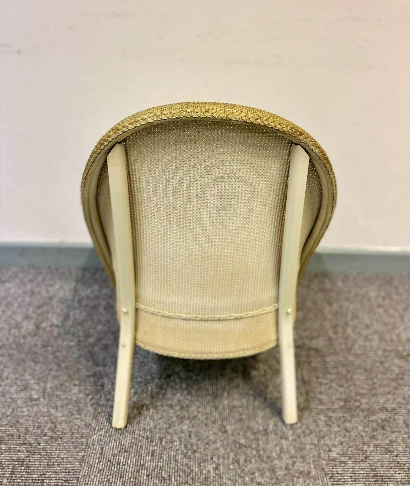 Vintage Small Lloyd Loom Boudoir Chair / Made In England 1950s photo furniture