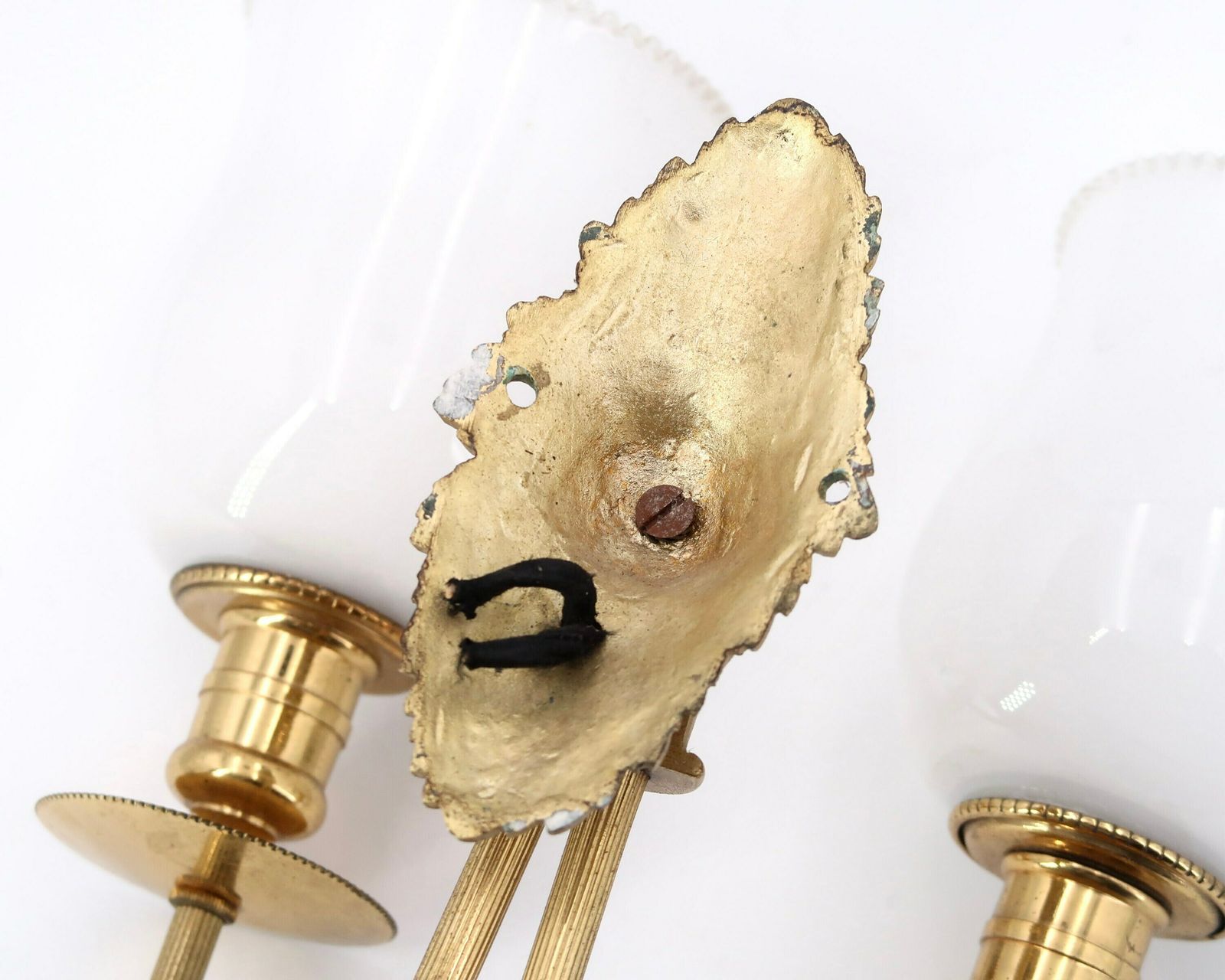 Three French Modernist Sconces, Brass And Glass, 1950s / Mid Century Modern Light Lamp Lighting Brass Atomic Lunel Arlus photo vinterior