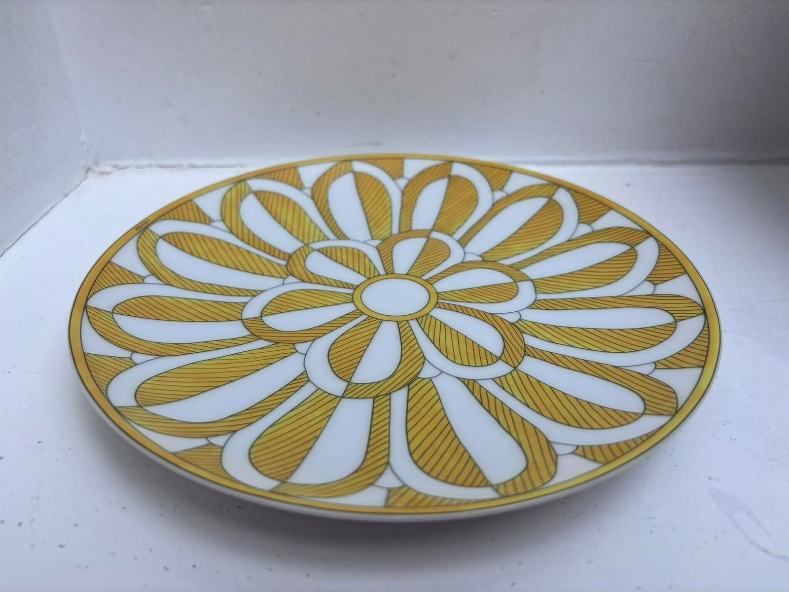 Hermes Plates Set Of 2 Soleil D Hermes Dessert/Entree/Cake/Fromage Plate Dish Signed Wedding Gift Yellow Table Luxury Gift Wedding Gift photo vintage