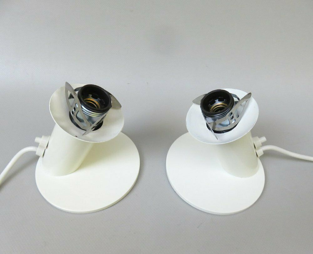 photo vinterior Small Space Age Table Lights In White, 1970s, Set Of 2