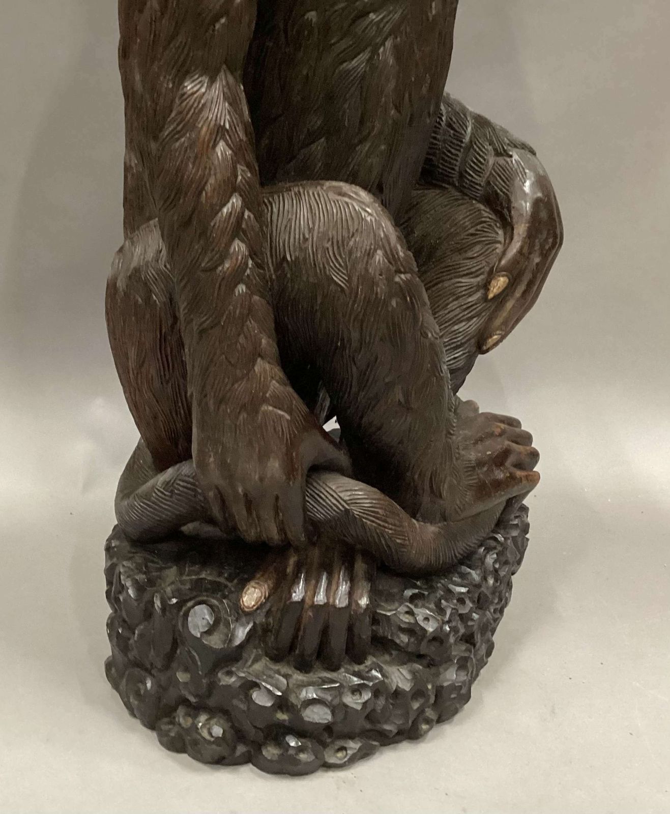 Magnificent C19th Large Carved Hardwood Figure Of A Monkey photo 4180.0