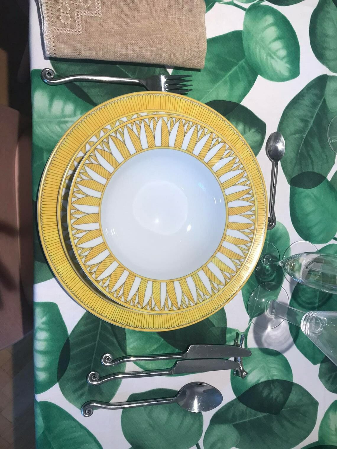 Hermes Under Plates Set Of 2 Soleil D Hermes Setting Place Presentation Plate Signed Wedding Gift Yellow Table Luxury Gift Wedding Gift photo buy