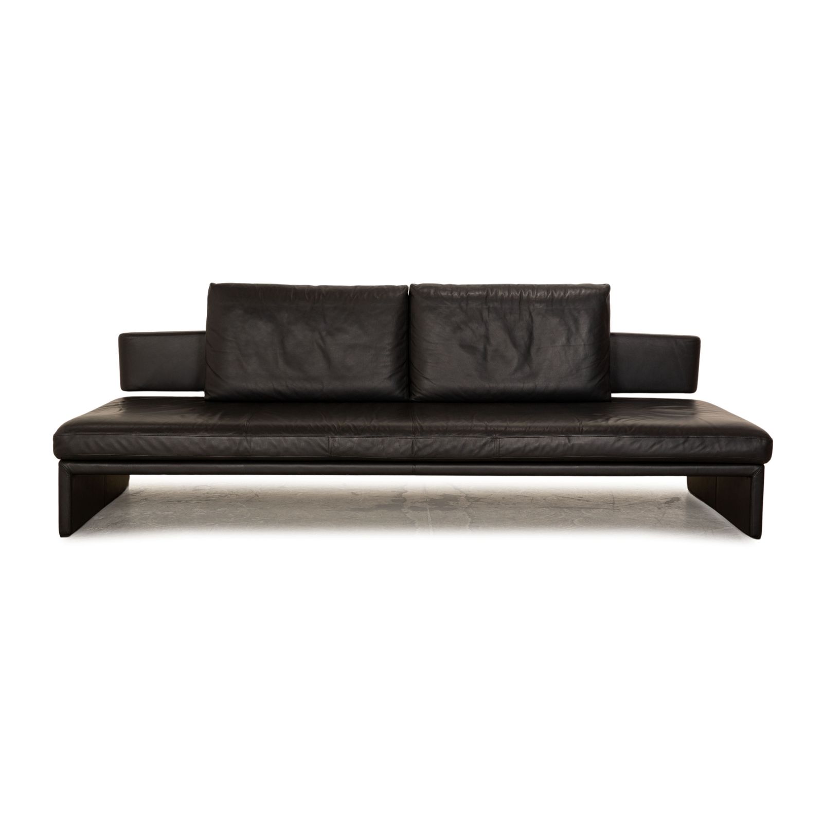 Canapé 3 places Walter Knoll Together en cuir anthracite, fonction manuelle