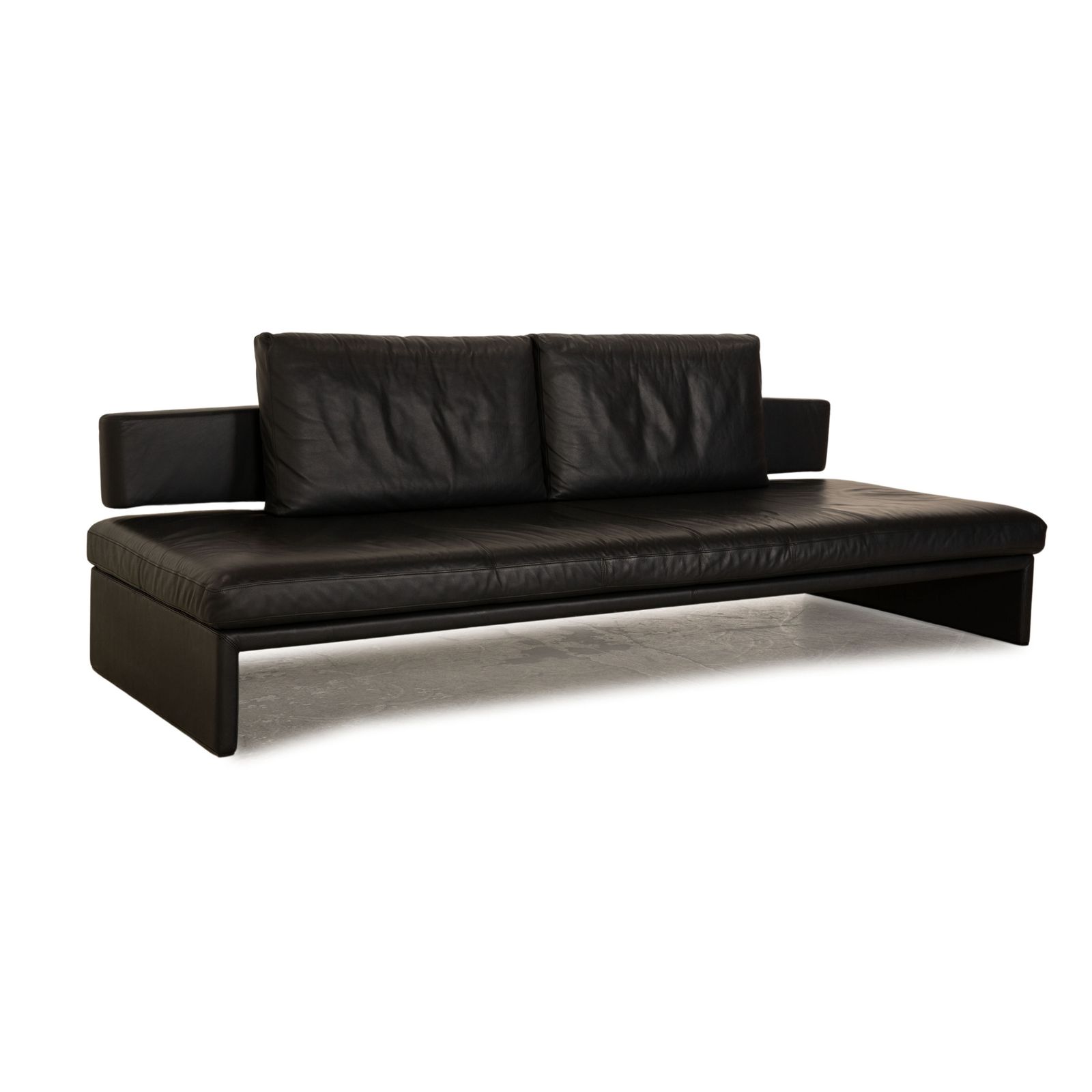 Canapé 3 places Walter Knoll Together en cuir anthracite, fonction manuelle photo vintage