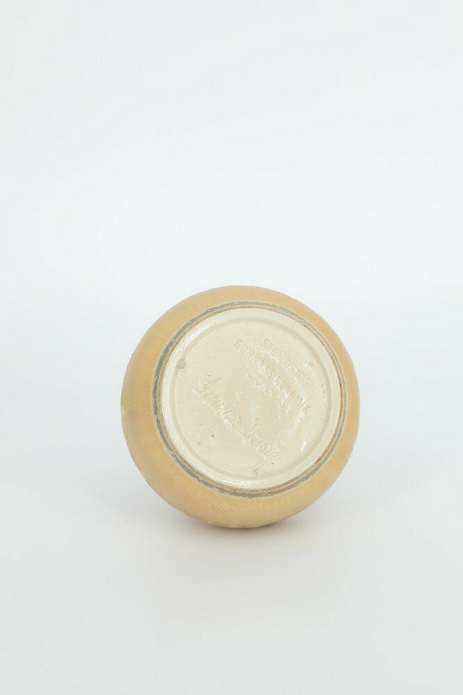 Small Mid Century Scandinavian Modern Collectible Sandy Brown Stoneware Vase By Gunnar Borg For Höganäs Ceramics, 1960s photo Home Decor