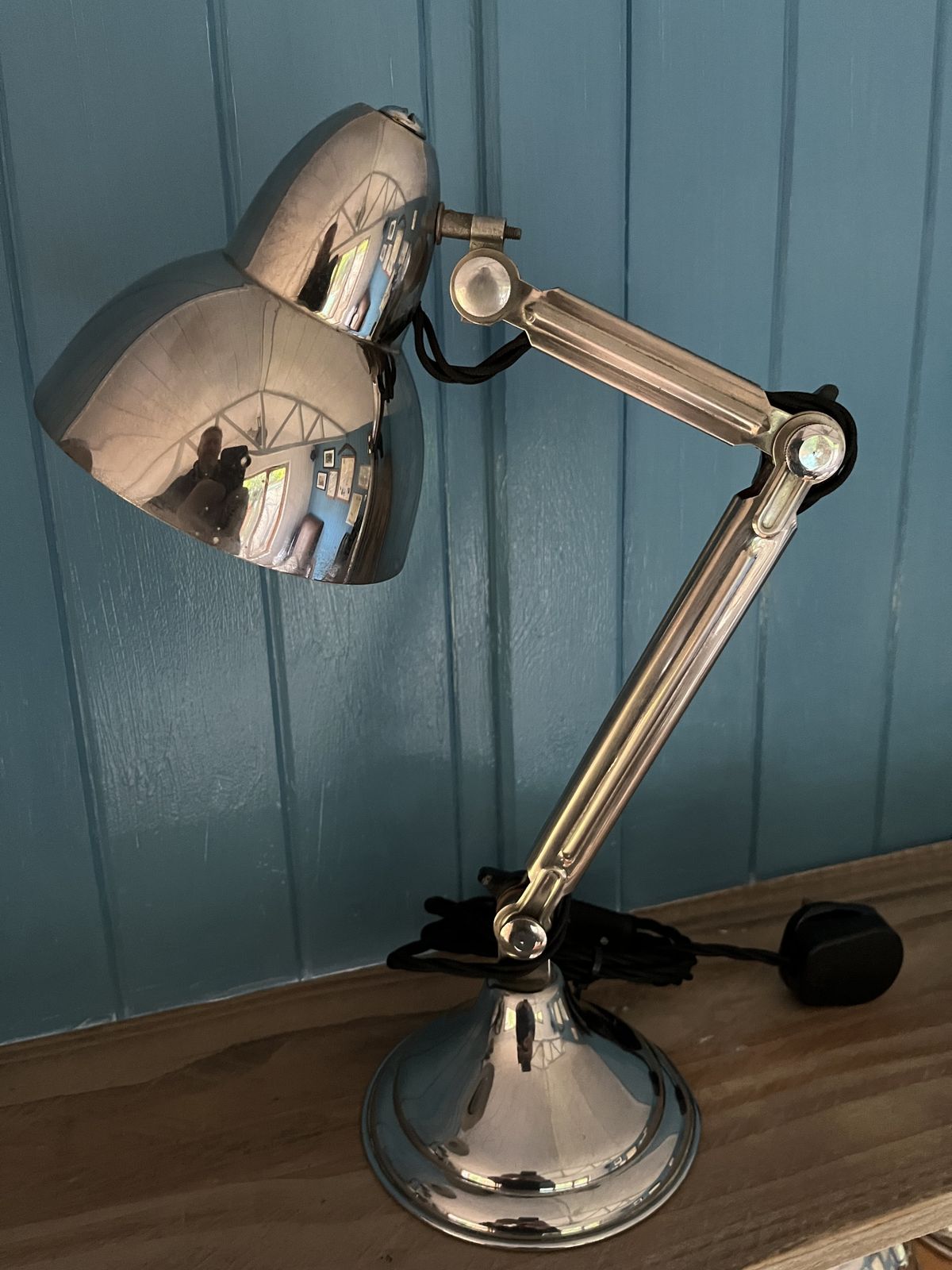 Stylish Chrome Desk Lamp, Mid 20th Century