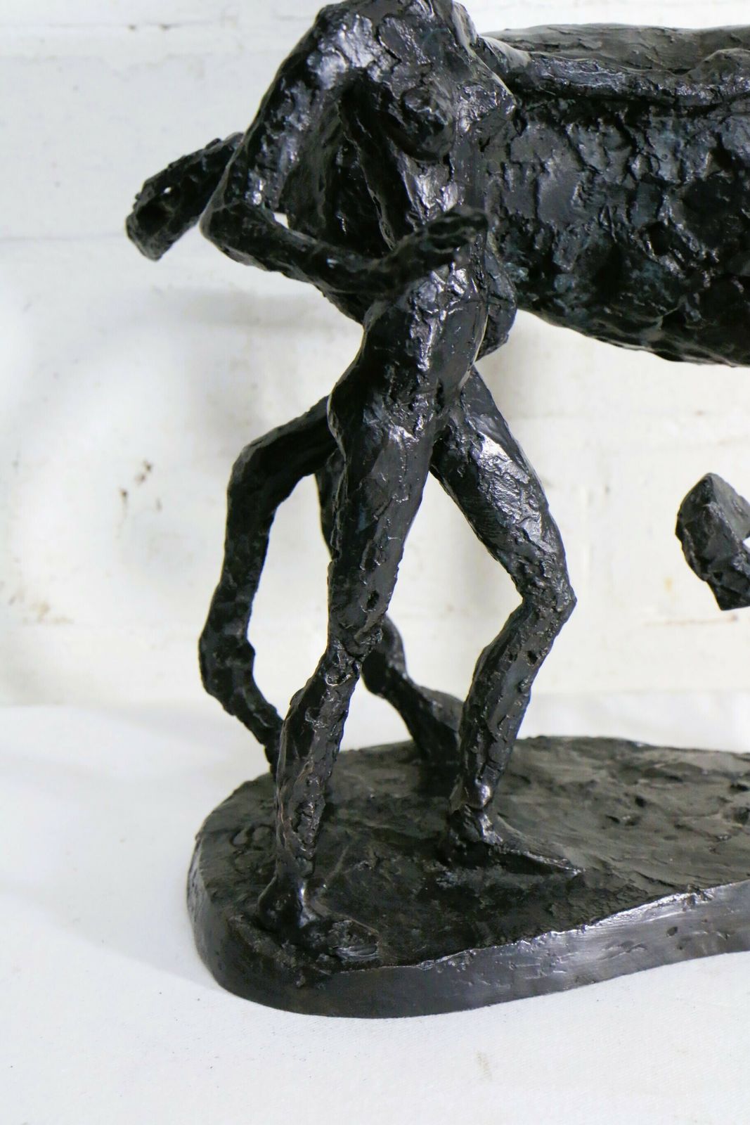 Art Bronze Brutalist Sculpture Woman With Horse Large Heavy Vintage Art Signed And Numbered photo