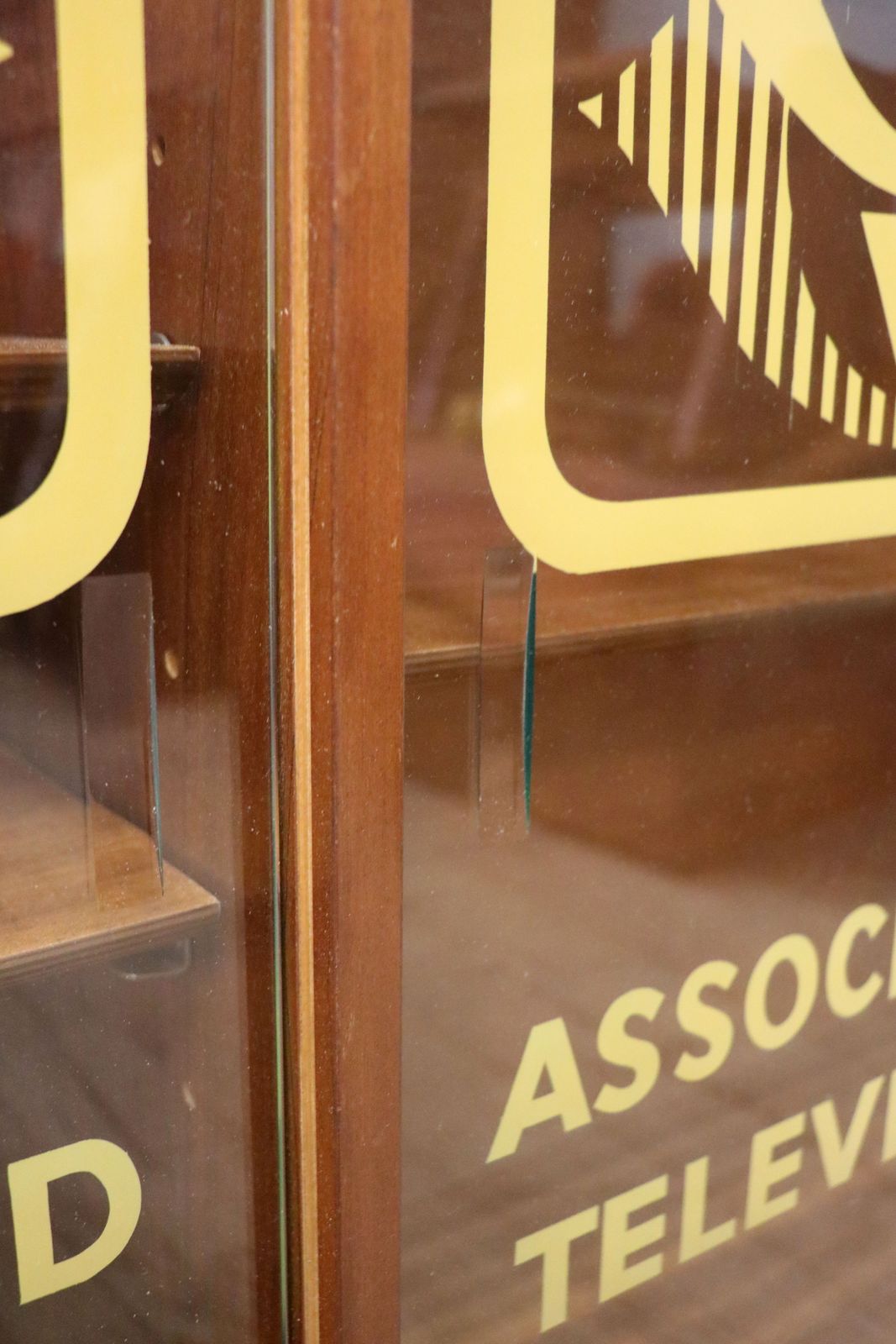 photo furniture A Wonderful Quality Mid Century Mahogany Veneered Cabinet, Sign Written For Associated Television.