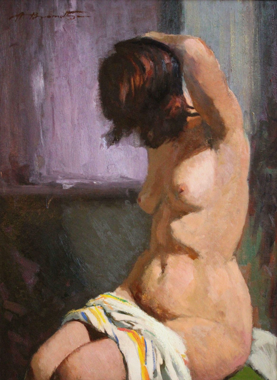 Alfejs Bromults Morning. Women's Act. 1959. Oil On Cardboard