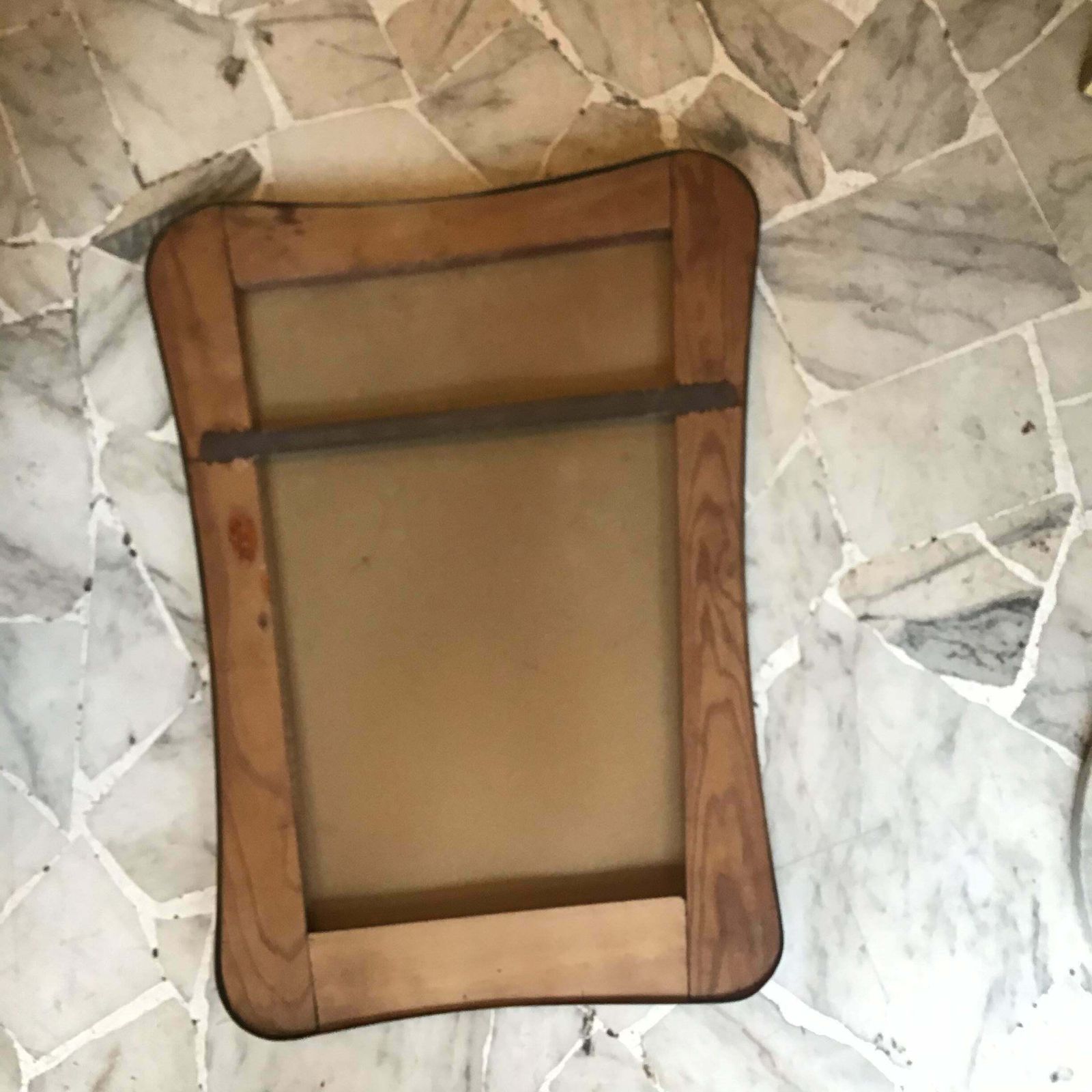 Fontana Arte Mirror Brass Wood Mirrored Glass 1950 Italy photo vintage