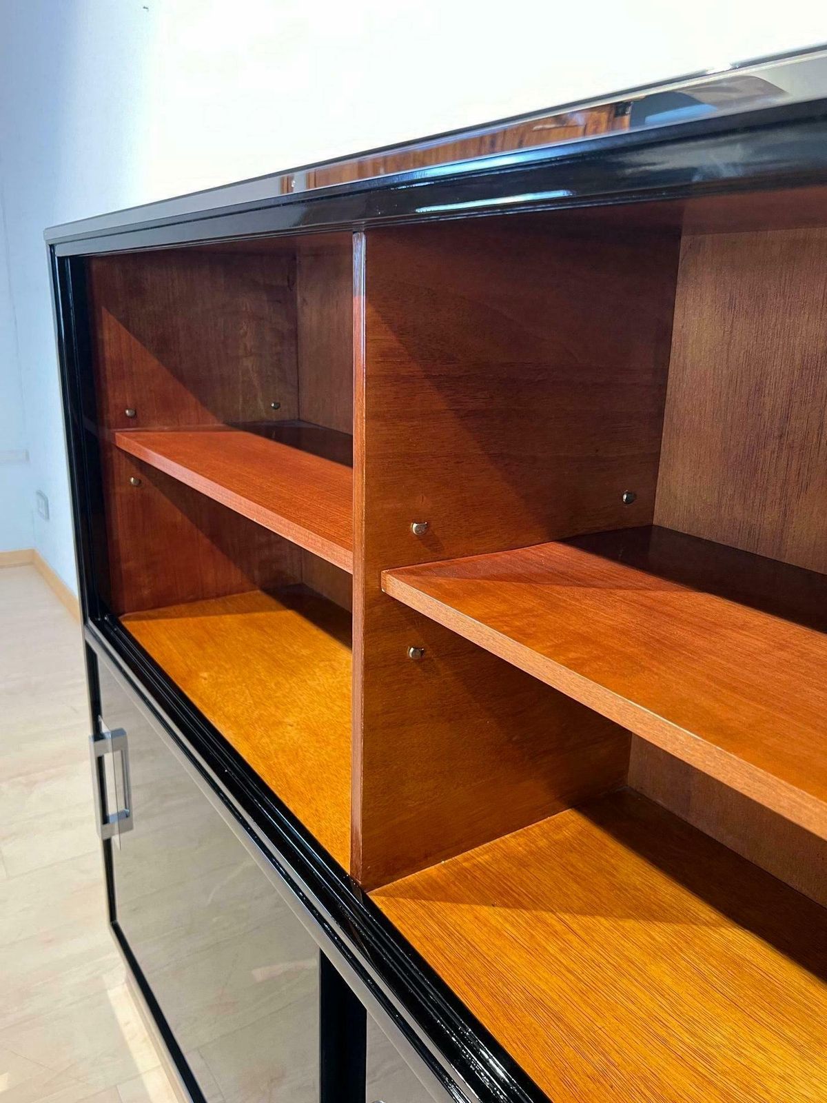 photo furniture Bauhaus Office Cabinet, Black Lacquer, Mahogany, Germany Circa 1930