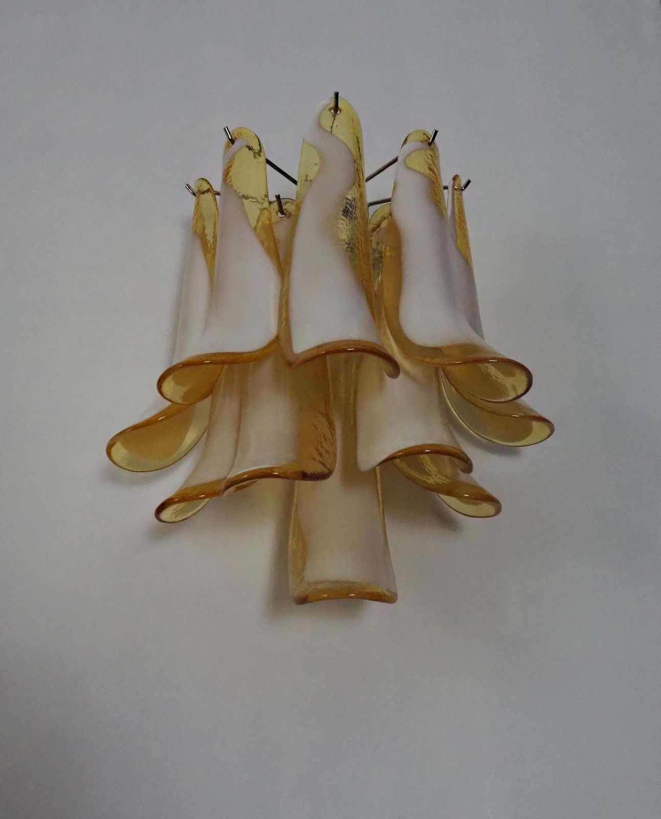 Midcentury Four Of Italian Milk And Honey Murano Sconces photo 1911.0