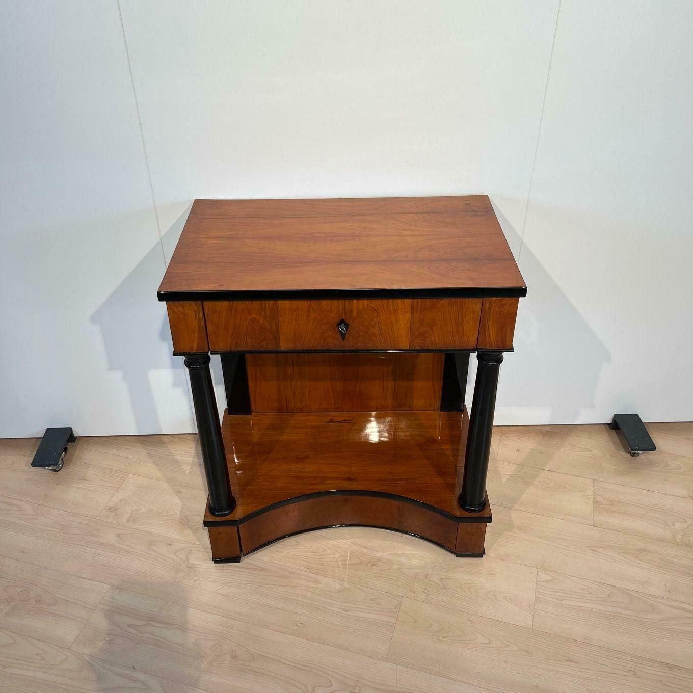 Biedermeier Console Table, Cherry Veneer, Two Drawers, South Germany Circa 1820 photo vintage
