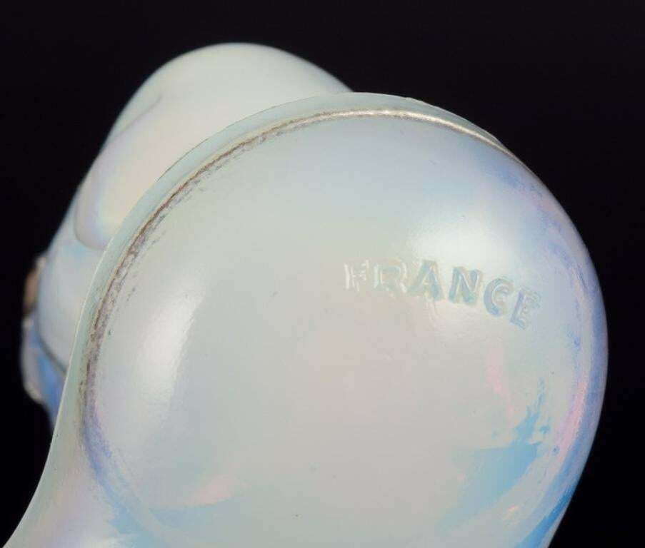 Sabino, France. Business Card Holder With A French Bulldog In Art Glass. photo vintage
