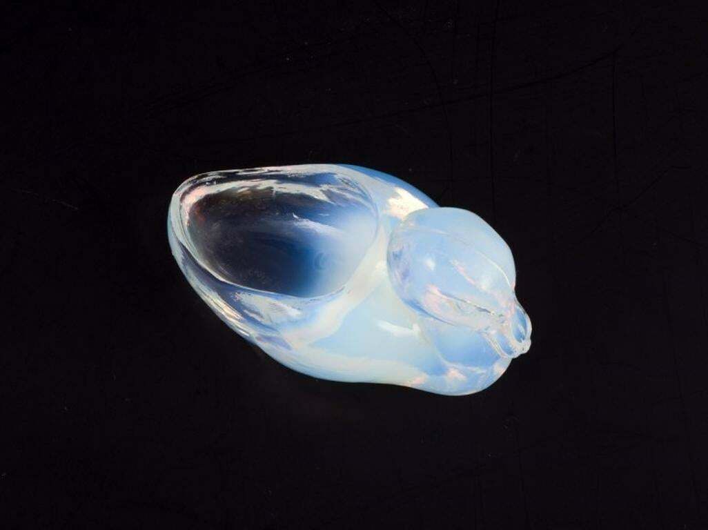 Sabino, France. Two Ducks In Art Deco Opaline Art Glass With A Bluish Tint. photo 242.0