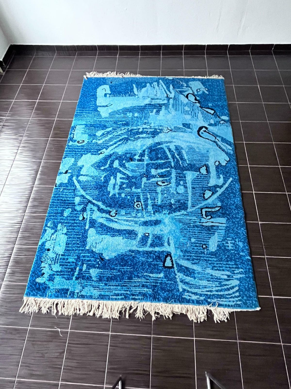 Extraordinary Handmade Art Abstract Design Wool Carpet In Style Of Kybal, 1960s photo for sale