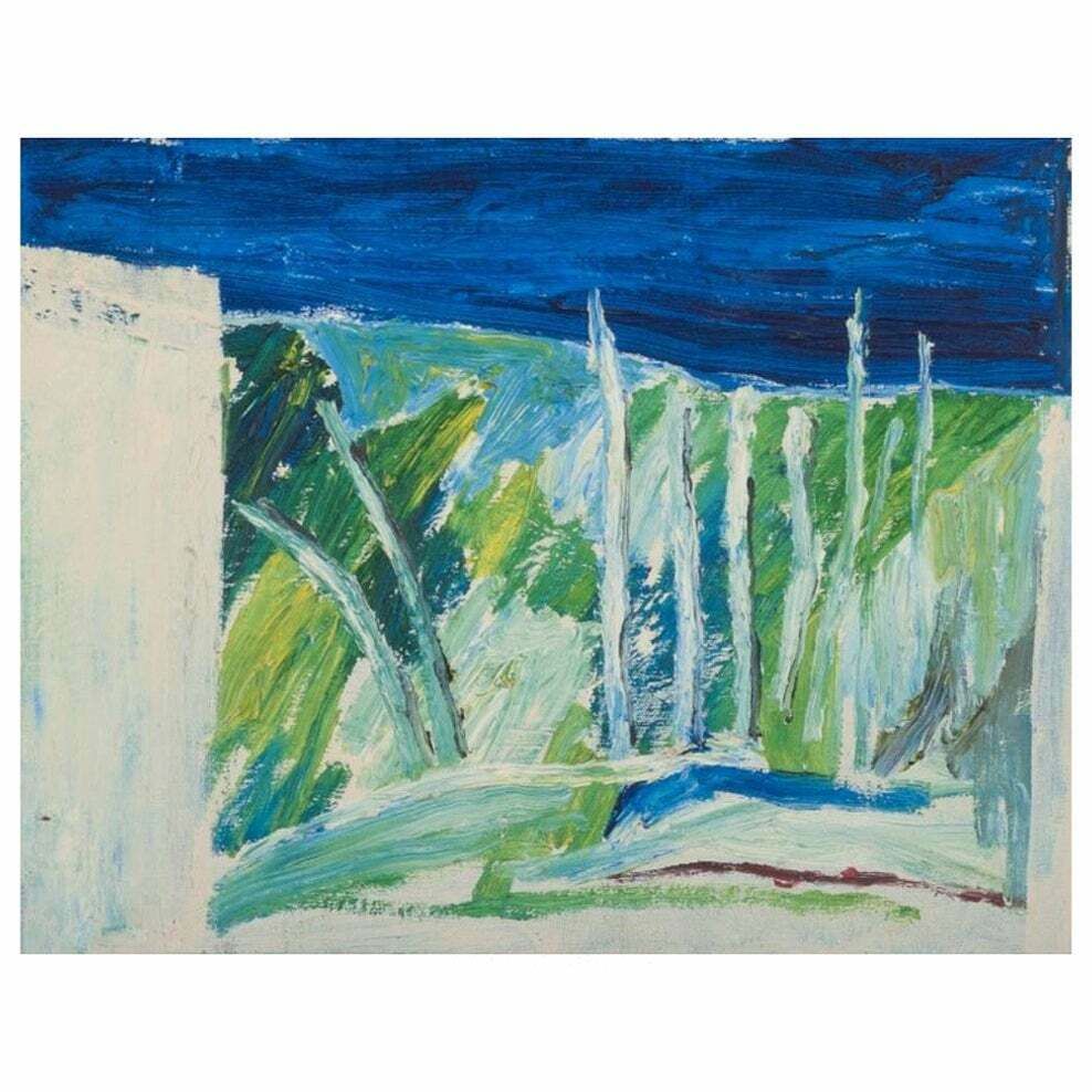 örjan Wikström, Swedish Artist. Oil On Canvas. Abstract Composition.