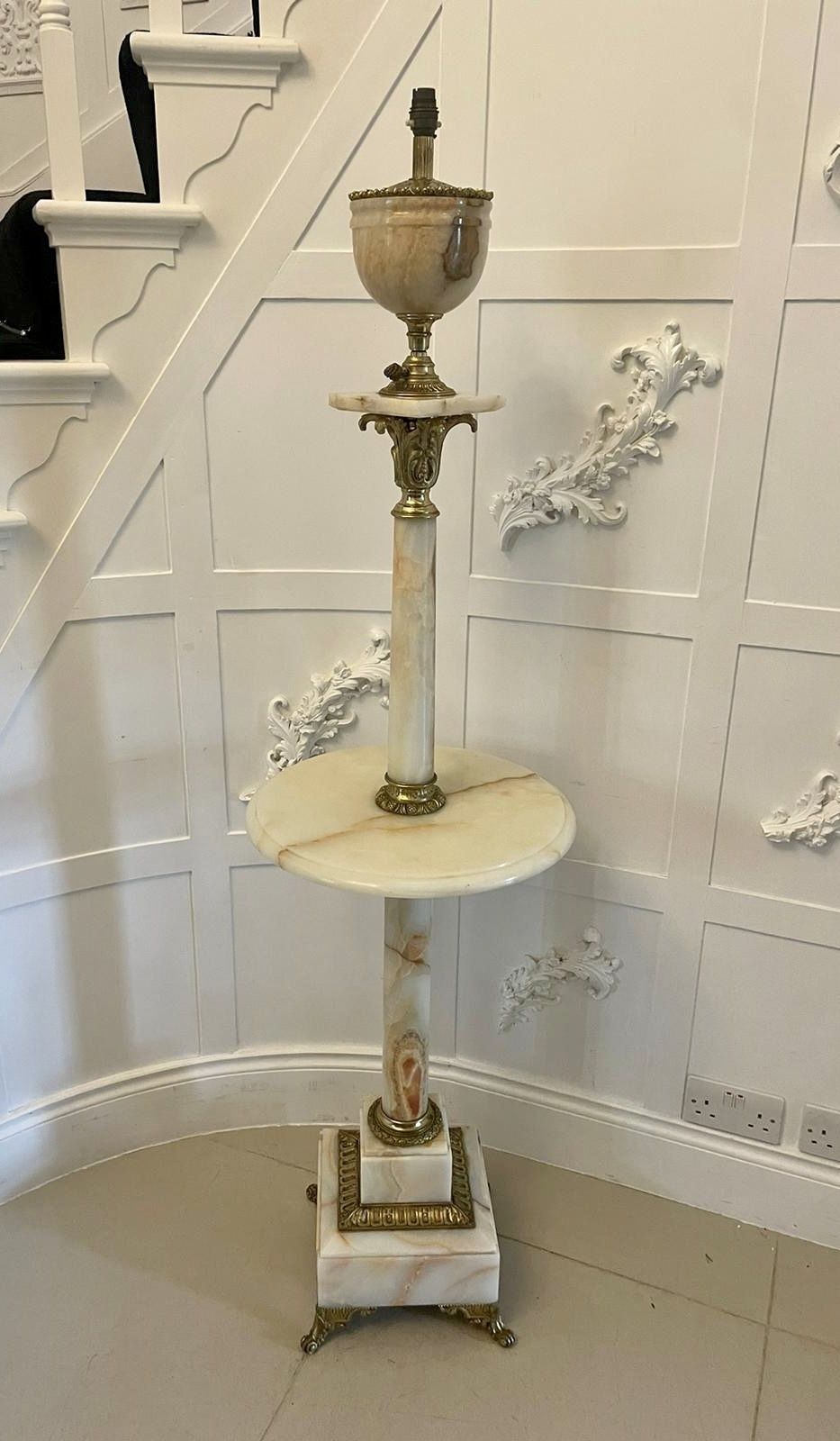 Unusual Antique French Onyx And Ormolu Extending Floor Lamp photo 2125.0