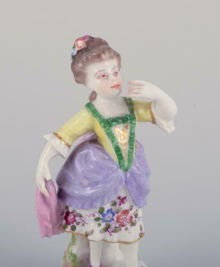 Antique German Porcelain Figurine. Young Woman In Elegant Attire. photo 161.0