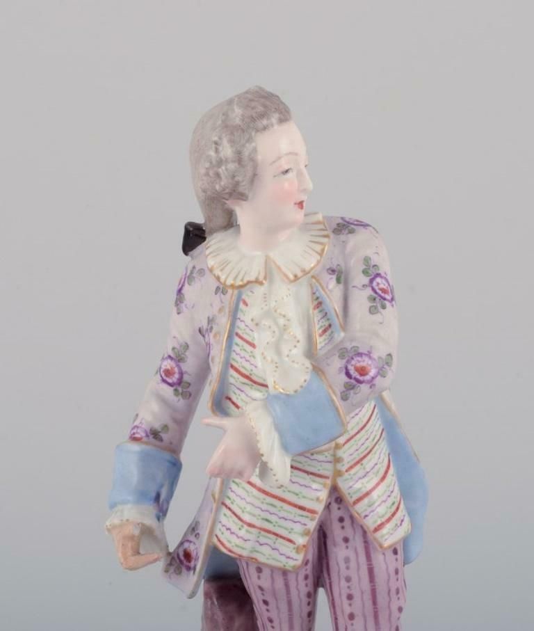 Antique German Porcelain Figurine Of Young Man In Fine Clothes. photo 194.0