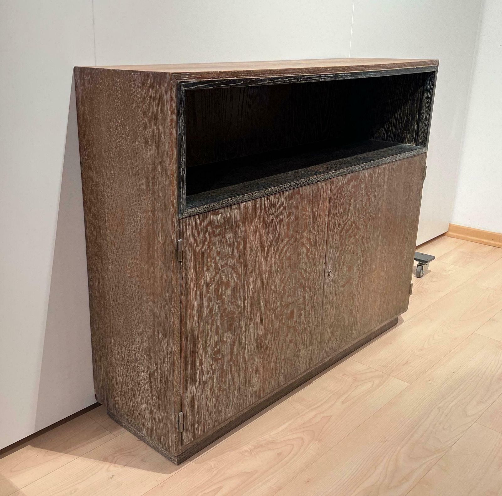 Art Deco Office Cabinet, De Coene Frères, Limed Oak, Belgium Circa 1935 photo Furniture