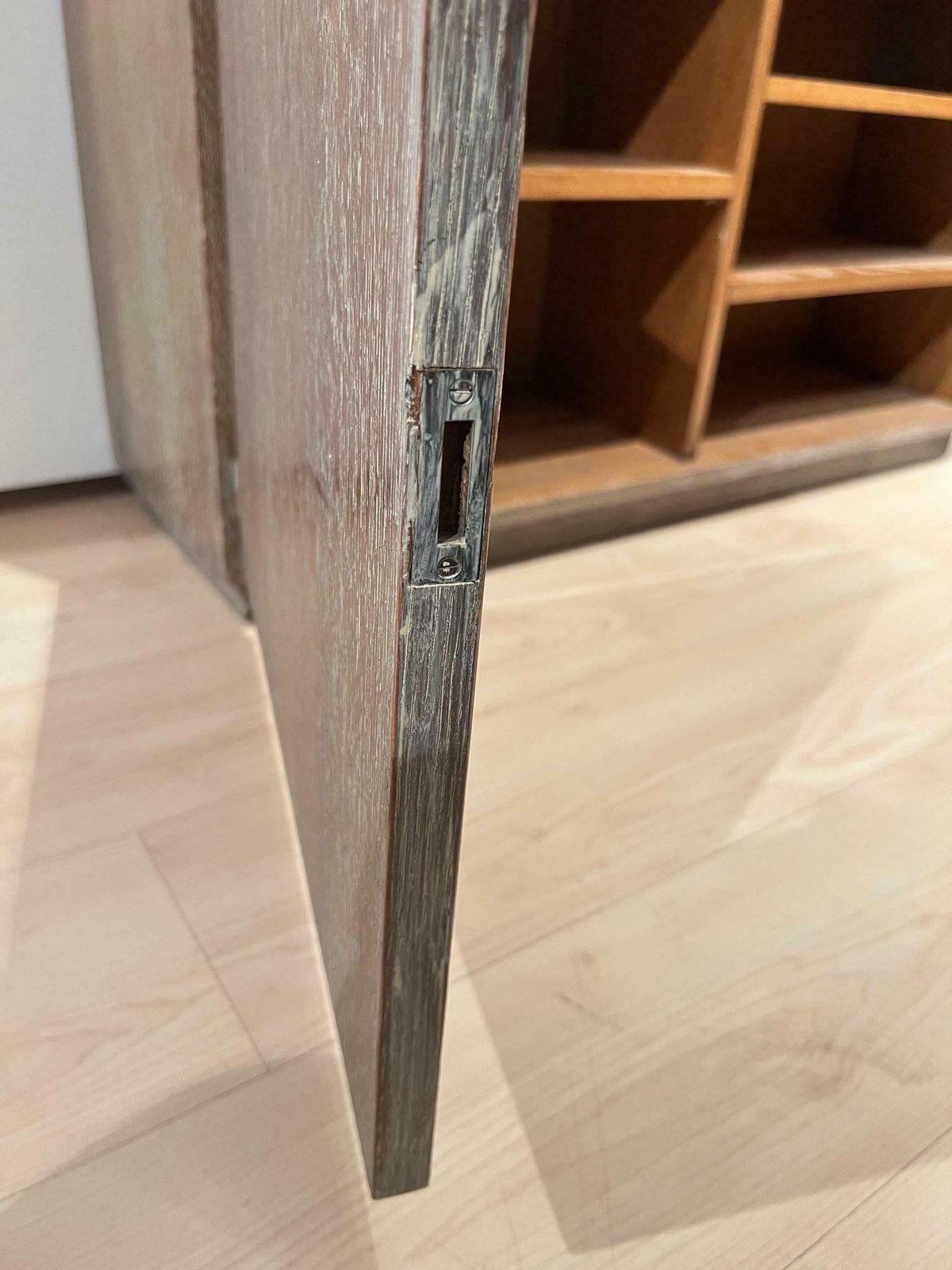 photo buy Art Deco Office Cabinet, De Coene Frères, Limed Oak, Belgium Circa 1935