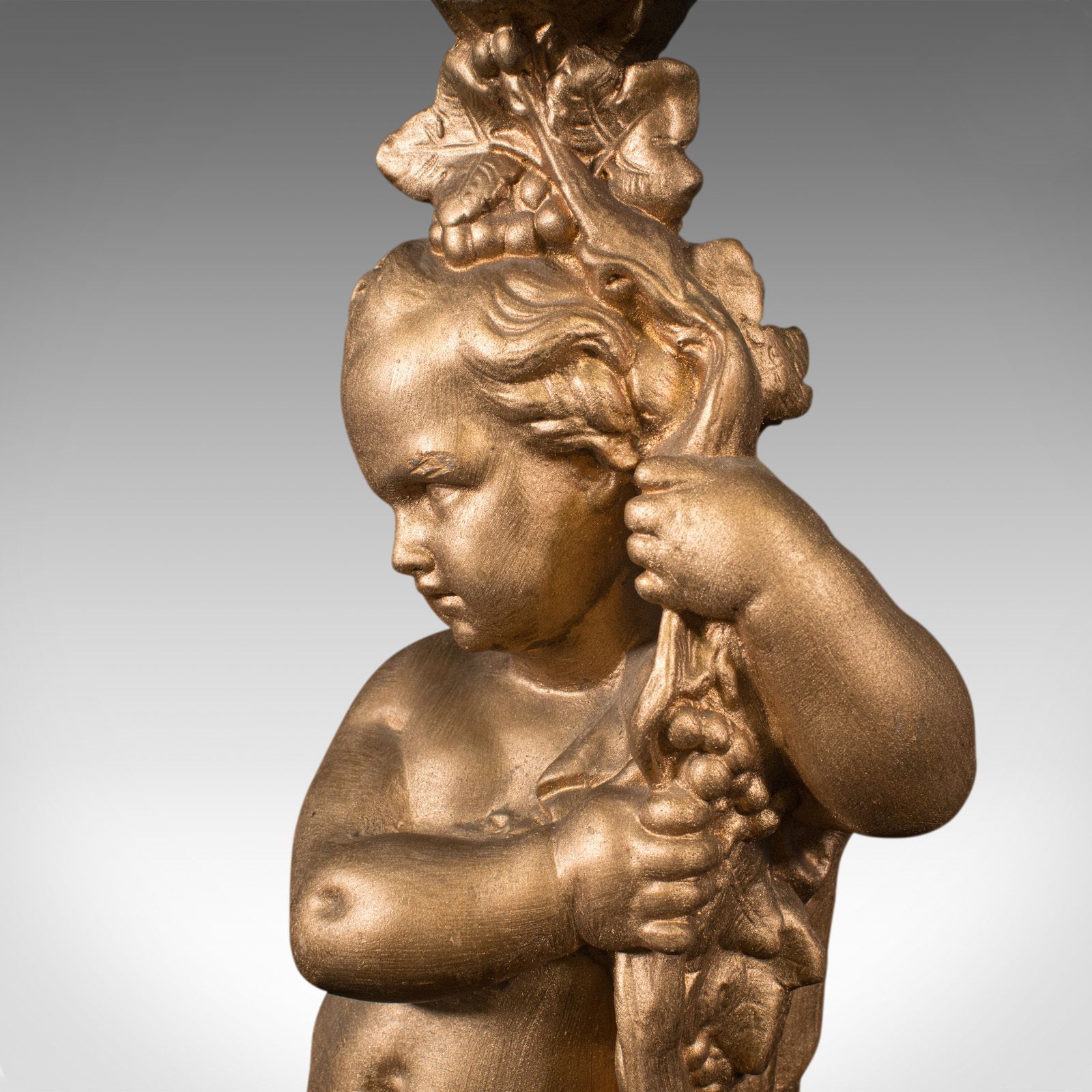 photo furniture Vintage Ornamental Putto Lamp, English, Decorative Cherub, Light, Desk