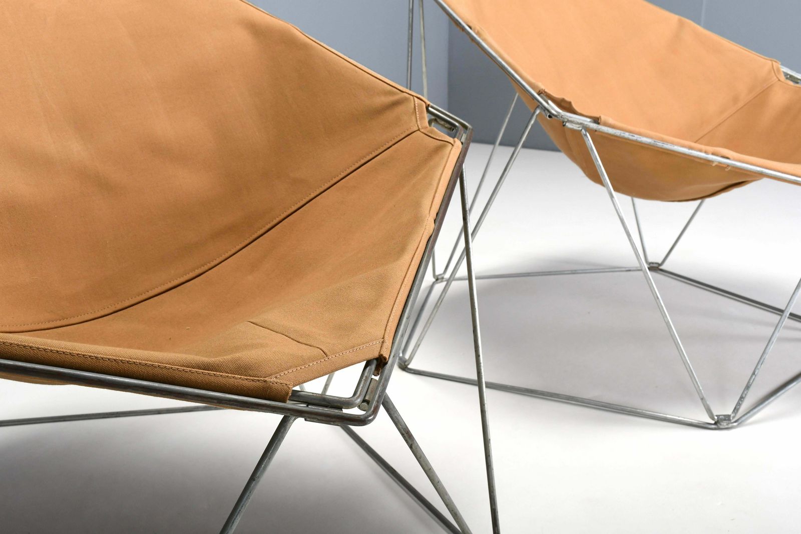 Early Ocher Canvas Penta Chairs By Jean Paul Barray & Kim Moltzer For Bofinger photo vinterior