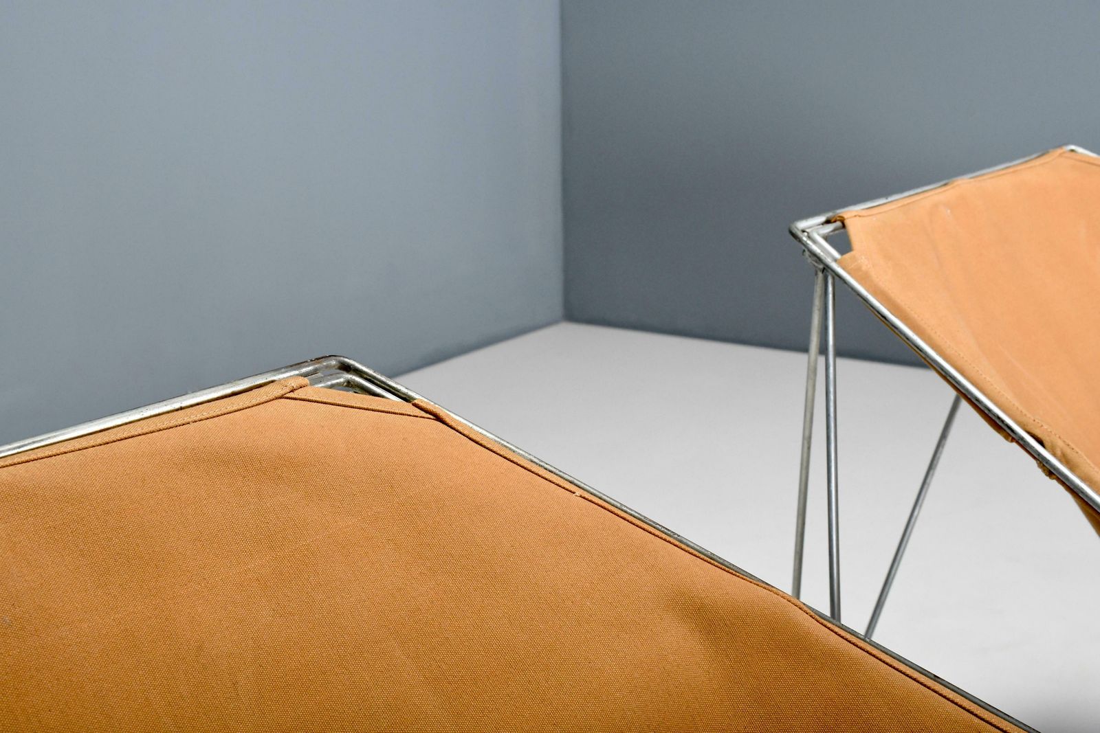 Early Ocher Canvas Penta Chairs By Jean Paul Barray & Kim Moltzer For Bofinger photo buy