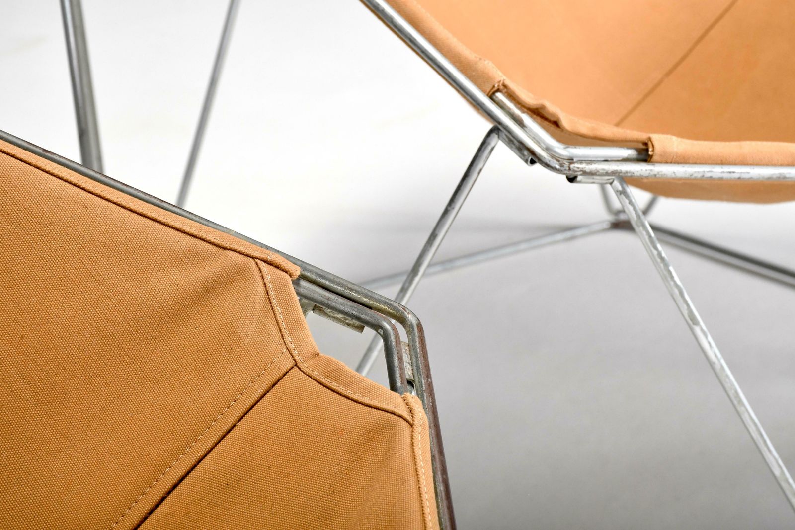 Early Ocher Canvas Penta Chairs By Jean Paul Barray & Kim Moltzer For Bofinger photo vintage