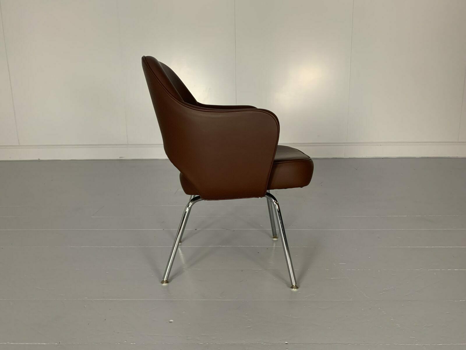 Knoll Studio “Saarinen Executive” Armchair – In “Volo” Brown Leather photo for sale