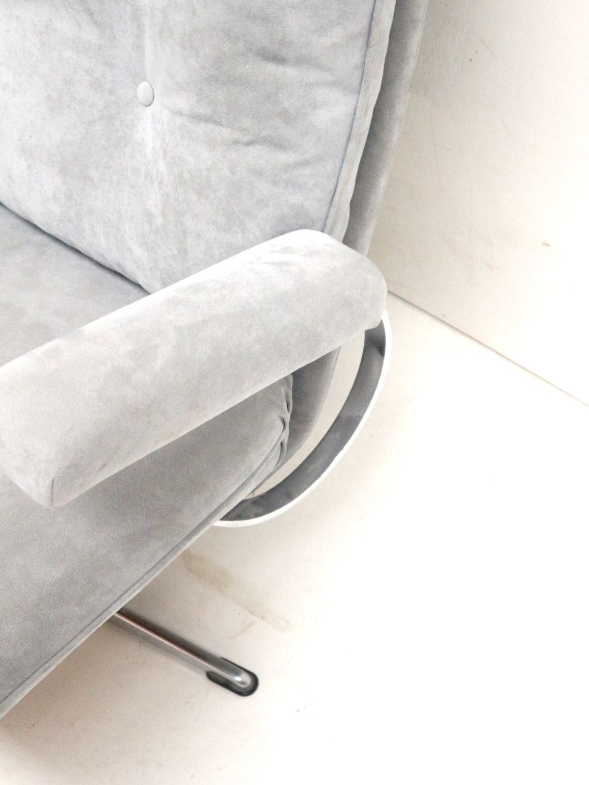 Vintage 2 Seater Sofa With Gray Suede Upholstery Made In The 1970s photo for sale