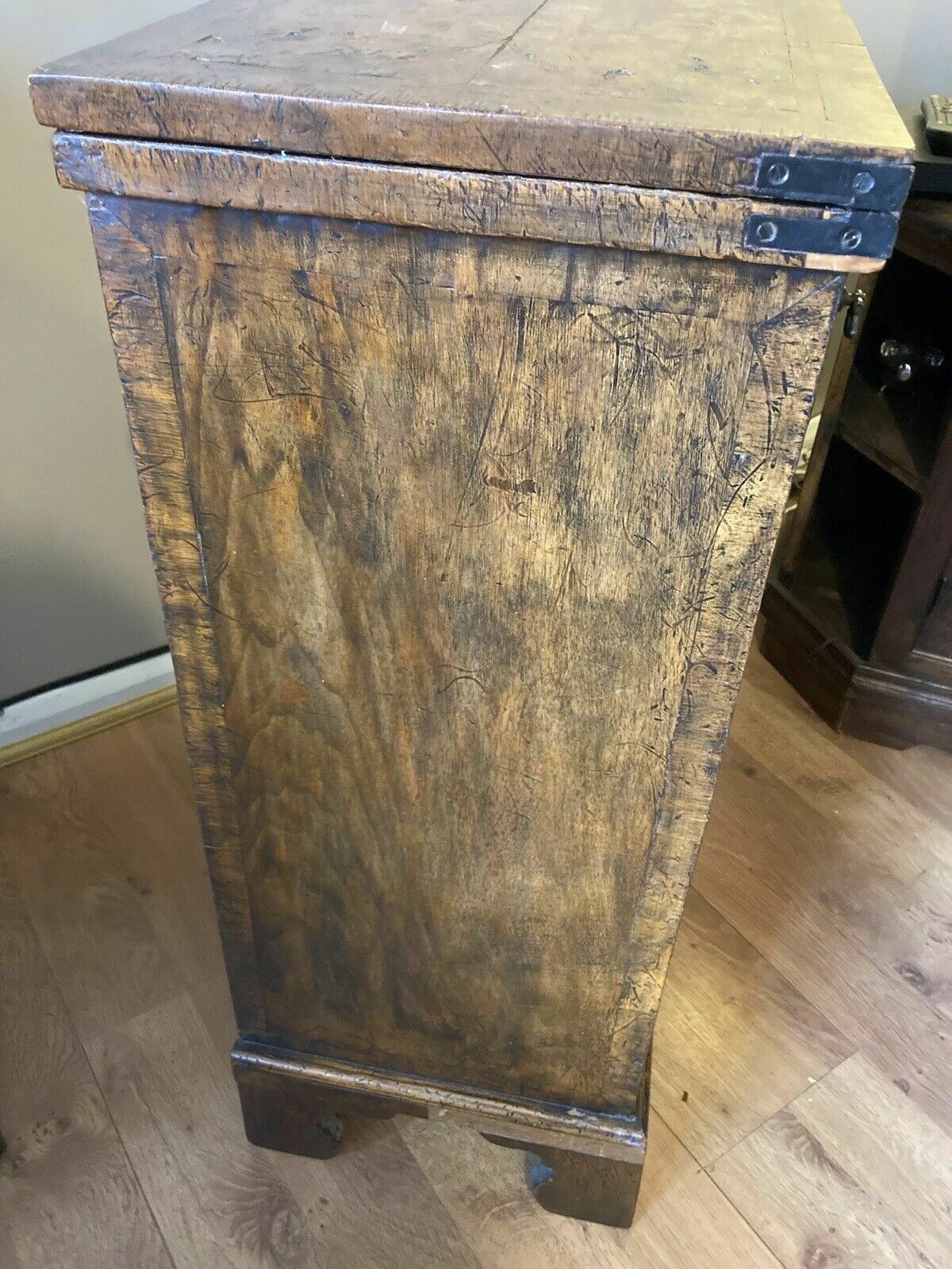 Stunning Rare Antique Walnut Bachelors Bureau Chest Of Drawers photo vintage