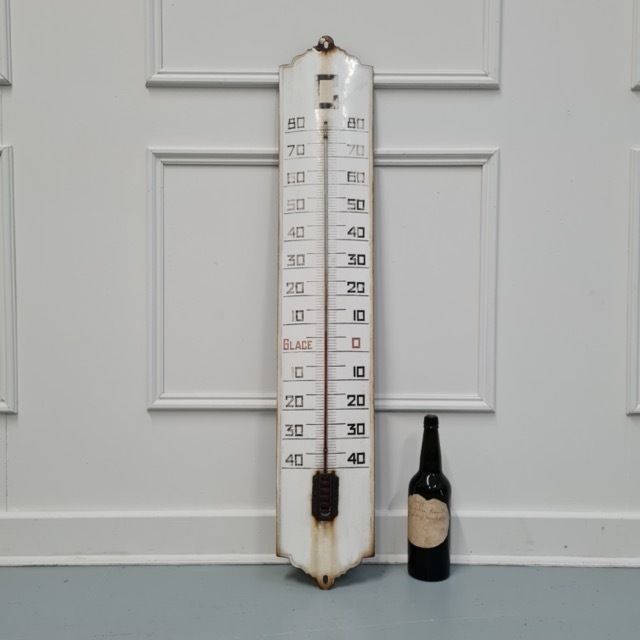 Large Vintage French Enamel Thermometer Free Delivery England/Wales photo 575.0