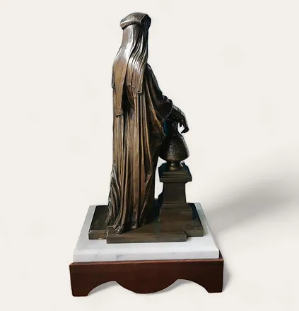 Eutrope Bouret 19th Century French Bronze Statue Of A Woman With Jar photo furniture